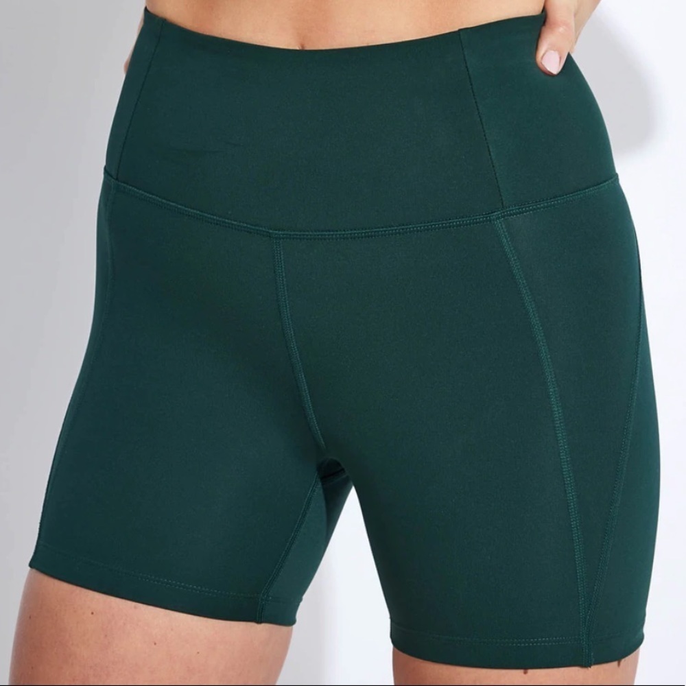 Girlfriend Collective High Rise Compressive Run Spandex Bike Shorts Moss Sz XXS